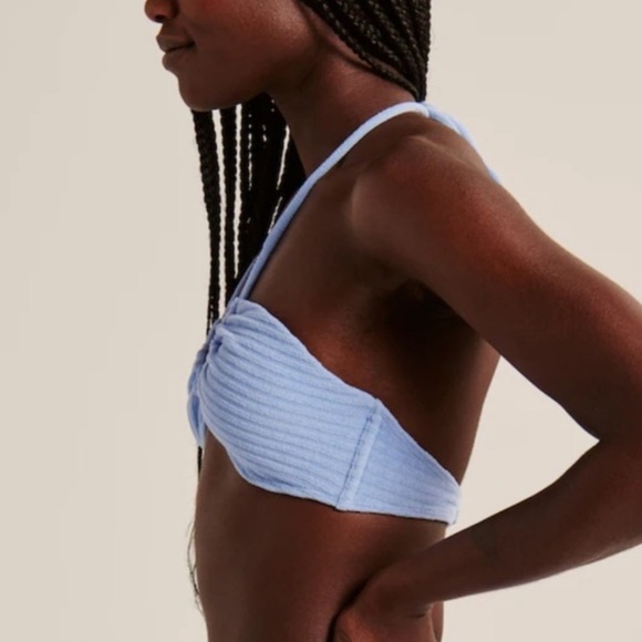 NWT Abercrombie & Fitch Terry Upside Down Halter Triangle Bikini Top - Picture 5 of 9